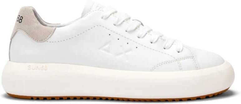 Sun68 Klassieke Witte Leren Sneakers Multicolor Heren