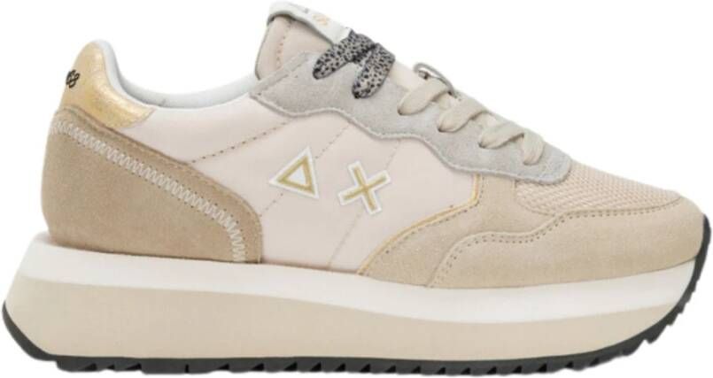 Sun68 Casual Witte Platte Schoenen Beige Dames