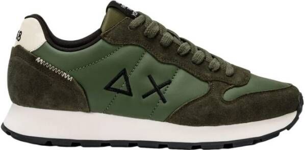 Sun68 Donkergroene Militaire Sneakers Multicolor Heren