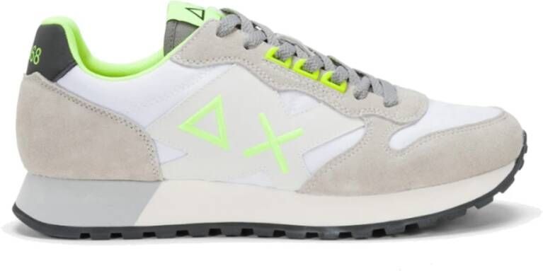 Sun68 Fluo Witte Sneakers White Heren