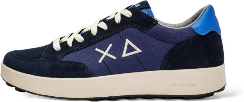 Sun68 Genius Navy Blue Herensneakers Blauw Heren