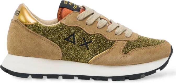 Sun68 Glitter Hardloopschoenen voor Vrouwen Beige Dames