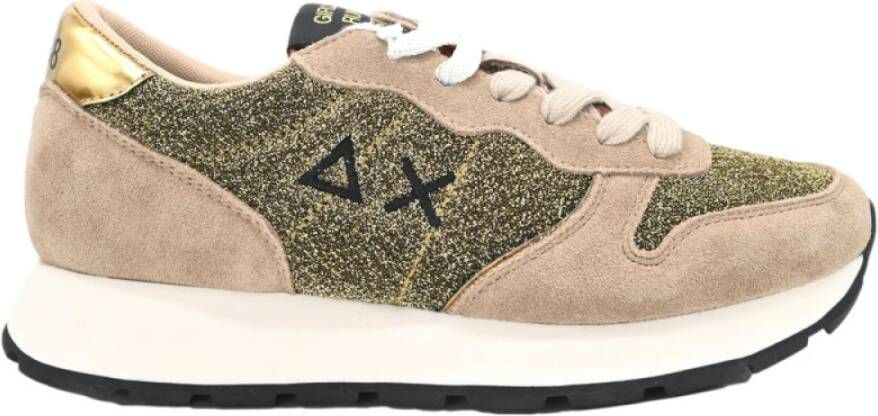 Sun68 Glitter Mesh Beige Sneakers Multicolor Dames