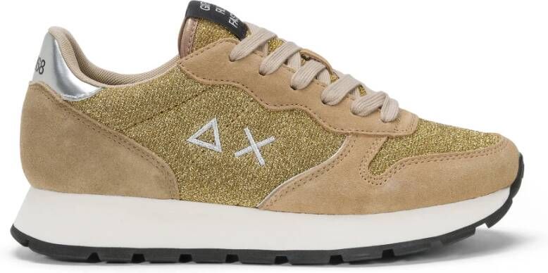 Sun68 Gouden Glitter Sneakers Ally Glitter Yellow Dames