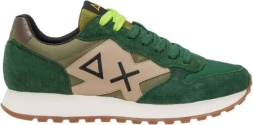 Sun68 Groene Donkere Bicolor Sneakers Green Heren