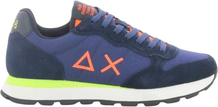 Sun68 Heren Oranje Fluo Sneakers Blue Heren