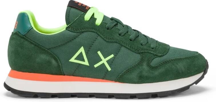 Sun68 Heren Sneakers met Technische Stof Green Heren