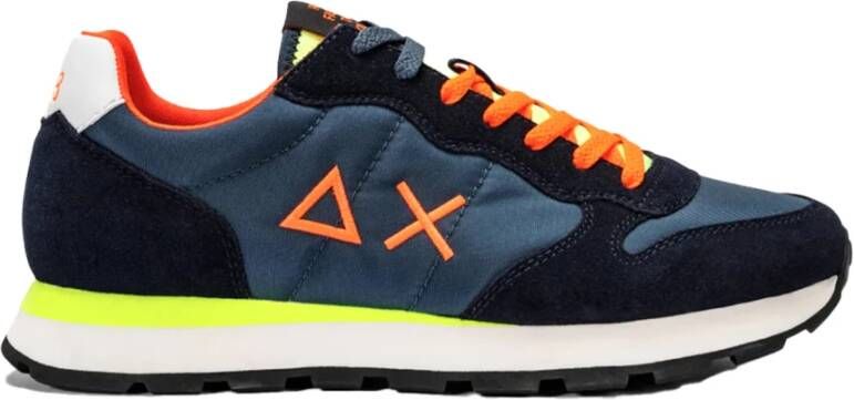 Sun68 Heren Tom Fluo Navy Blue Sneakers Blue Heren