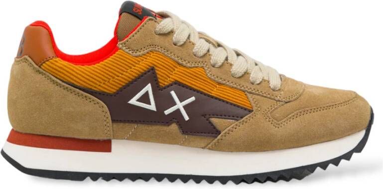 Sun68 Iconische ΔX Logo Sneakers Brown Heren