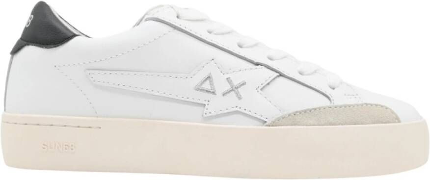 Sun68 Katy Leren Sneakers in Wit White Heren