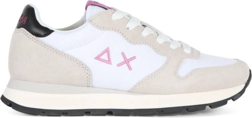 Sun68 Leren en stoffen sneakers Ally Solid Nylon White Dames