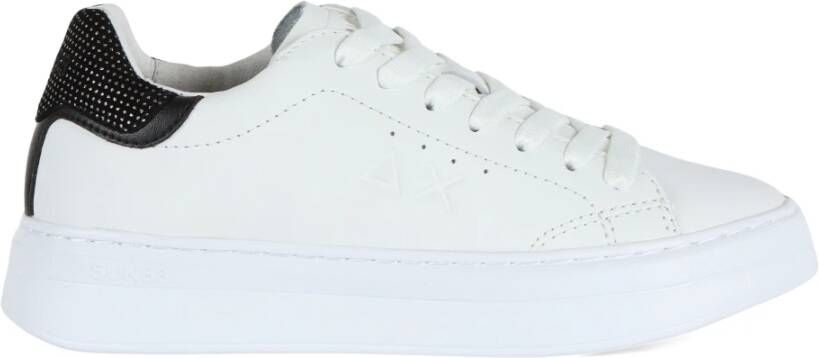 Sun68 Leren Logo Sneakers met Contrastzool White Dames