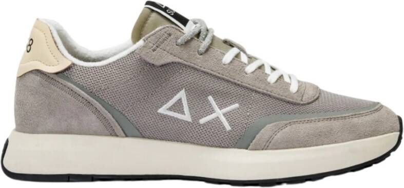 Sun68 Lichtgrijze Hardloopsneakers met Suède Gray Heren