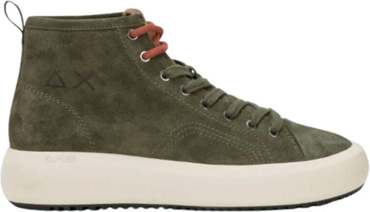 Sun68 Midi Suede Heren Sneakers Green Heren