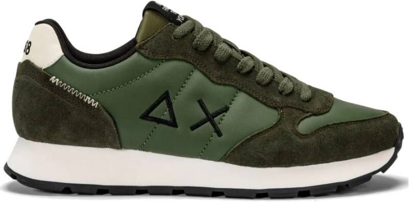 Sun68 Donkergroene Militaire Sneakers Multicolor Heren