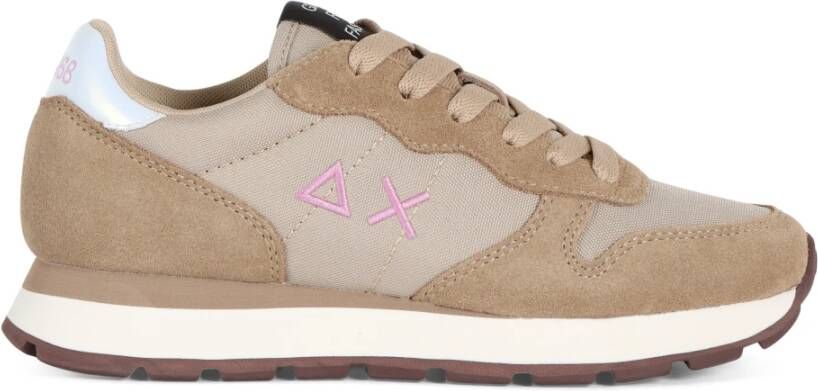 Sun68 Sneakers van leer en stof met eco-leer details Beige Dames