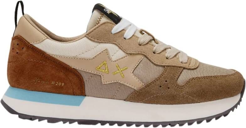 Sun68 Sneaker van suède en stof Beige Dames