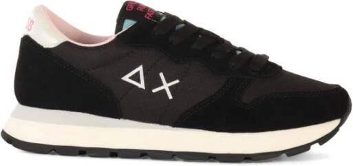 Sun68 Stijlvolle Leren Stoffen Sneakers Black Dames