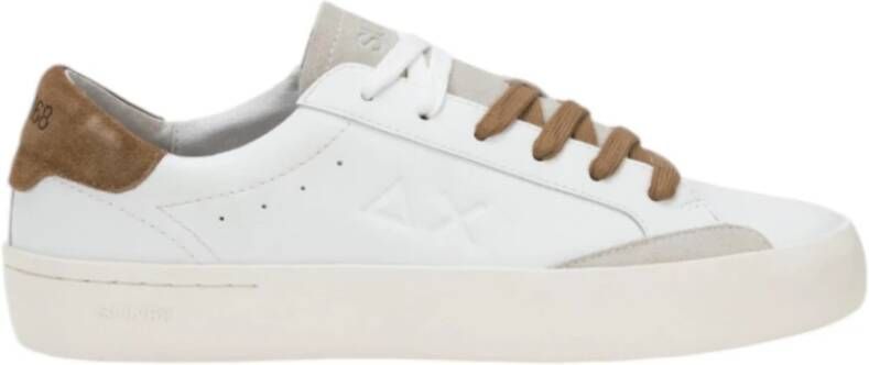 Sun68 Street Sneaker in leer wit en bruin White Heren