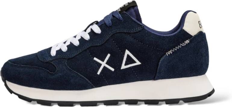 Sun68 Tom Suede Navy Blue Sneakers Blauw Heren