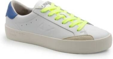 Sun68 Witte en Avio Leren Straatschoenen White Heren