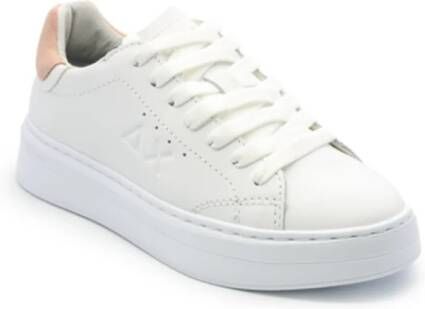 Sun68 Witte en roze leren sneakers Grace Leather White Dames