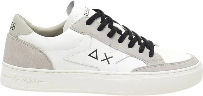 Sun68 Witte Leren Skate Sneakers White Heren