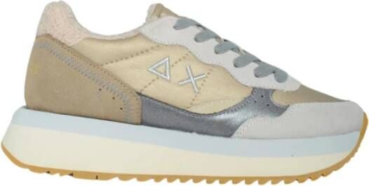 Sun68 Witte Leren Sneakers Eco-Vriendelijke Stijl Multicolor Dames