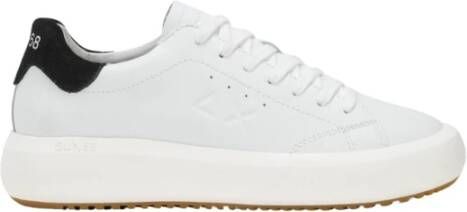 Sun68 Witte Leren Sneakers Veters Logo White Heren