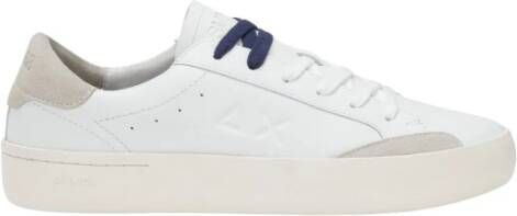 Sun68 Witte Leren Street Sneakers White Heren