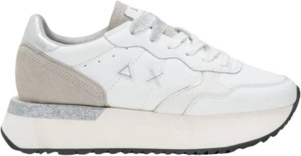 Sun68 Witte PU Sneakers met Glitterdetails White Dames