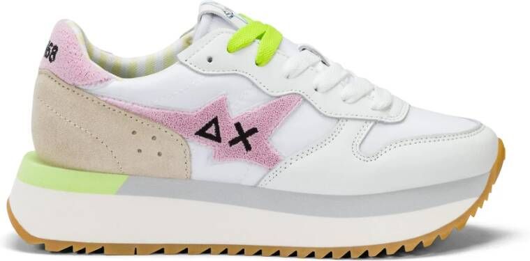 Sun68 Witte verhoogde sneakers met Big Stargirl-logo Multicolor Dames