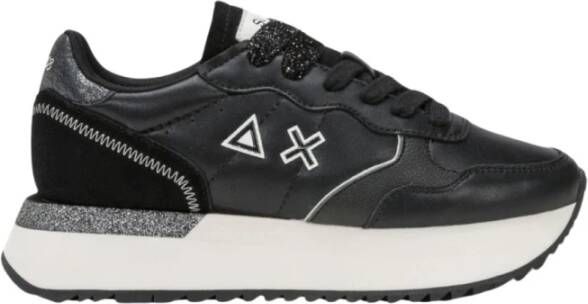 Sun68 Zwarte Big Ally PU Sneaker Black Dames