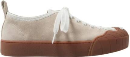 Sunnei Off White Leren Lage Schoenen Beige Heren