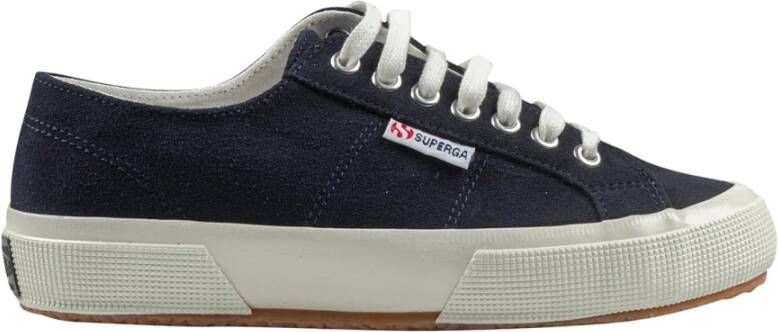 Superga Blauwe Suède Sneakers met Logodetail Blue Dames