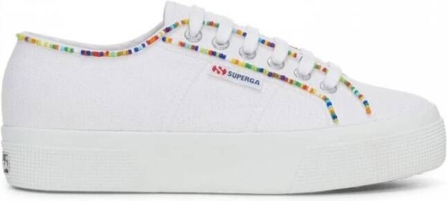 Superga Multicolor Kralen Platform Sneakers White Dames