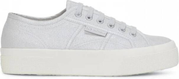 Superga Platform Pearl Matte Canvas Sneakers Gray Dames