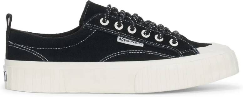 Superga Suède Gestreepte Schoenen Black Heren