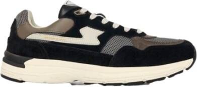 S.w.c. Stepney Workers Club Amiel S-Strike Suede Mix Sneakers Zwart Heren