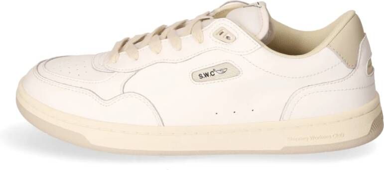 S.w.c. Stepney Workers Club Sportieve sneaker met laag profiel en gewatteerde tong White Heren