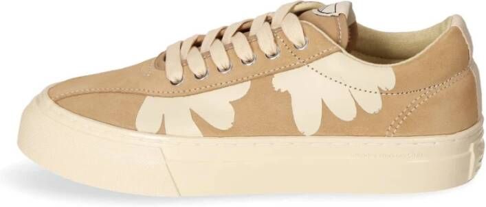 S.w.c. Stepney Workers Club Suède Sneaker met Handdruksymbool Beige Dames