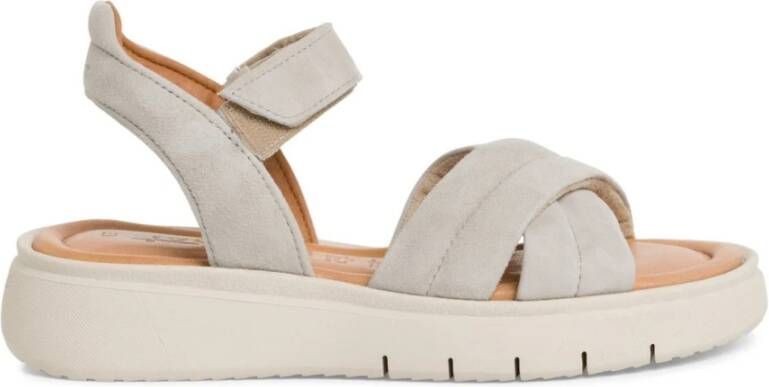 tamaris Beige Casual Platte Sandalen Beige Dames