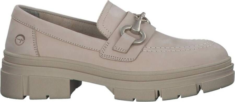 tamaris Beige Leren Loafers Beige Dames