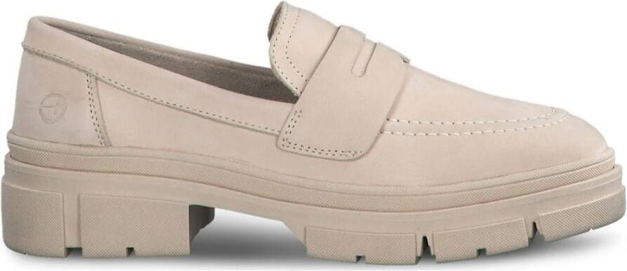 tamaris Beige Leren Loafers Beige Dames