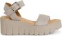 Tamaris Beige Suède Platte Sandalen Beige Dames - Thumbnail 2