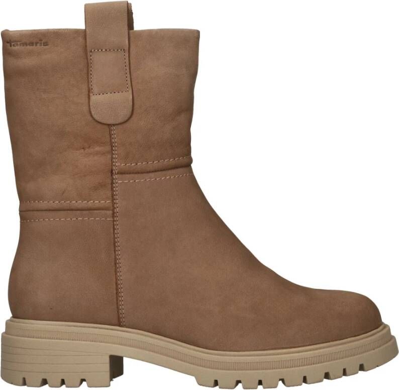 tamaris Beige Warmgevoerde Dames Enkellaars Beige Dames