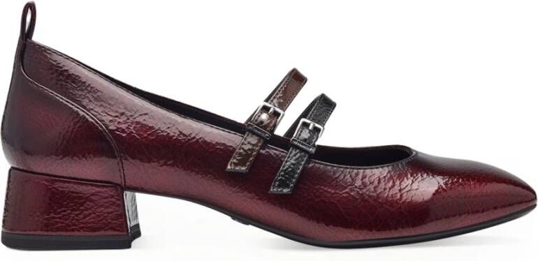 Tamaris Bordeaux Blokhak Pumps Red Dames