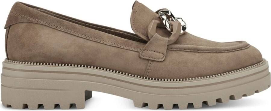 tamaris Bruine Leren Loafers voor Dames Brown Dames