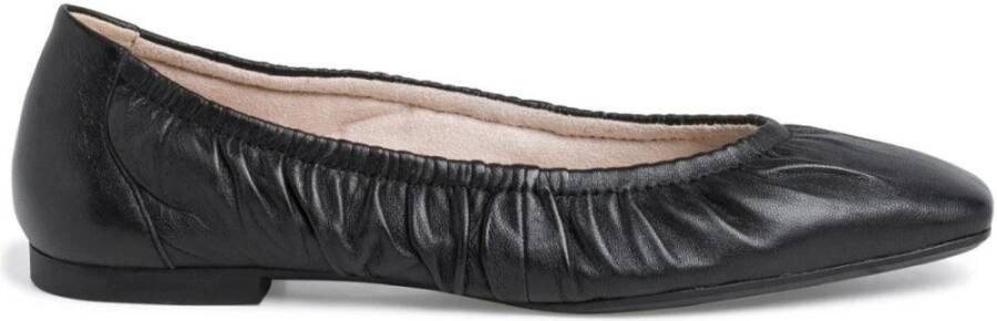 tamaris Casual Ballerina Zwart Leer Kleine Hak Black Dames