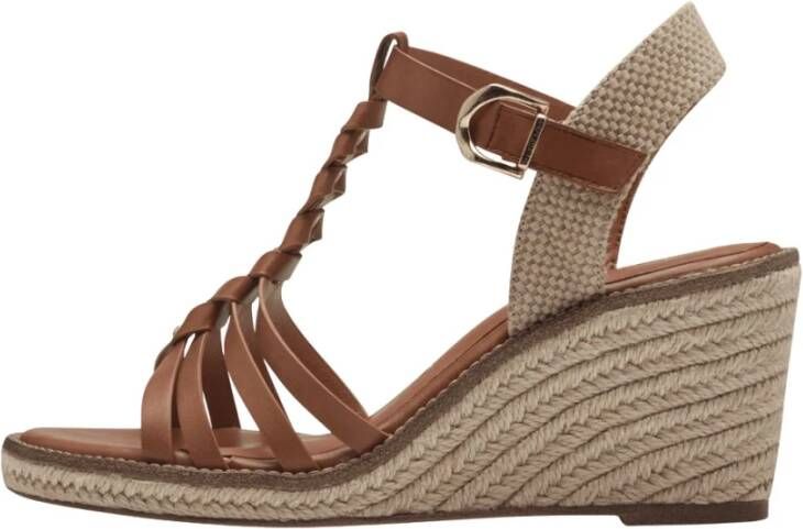 tamaris Comfortabele sleehak sandalen met stijlvolle details Brown Dames